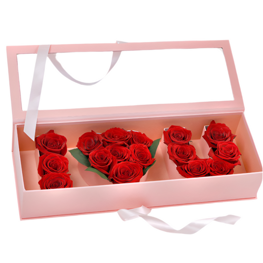 I Love U rose box